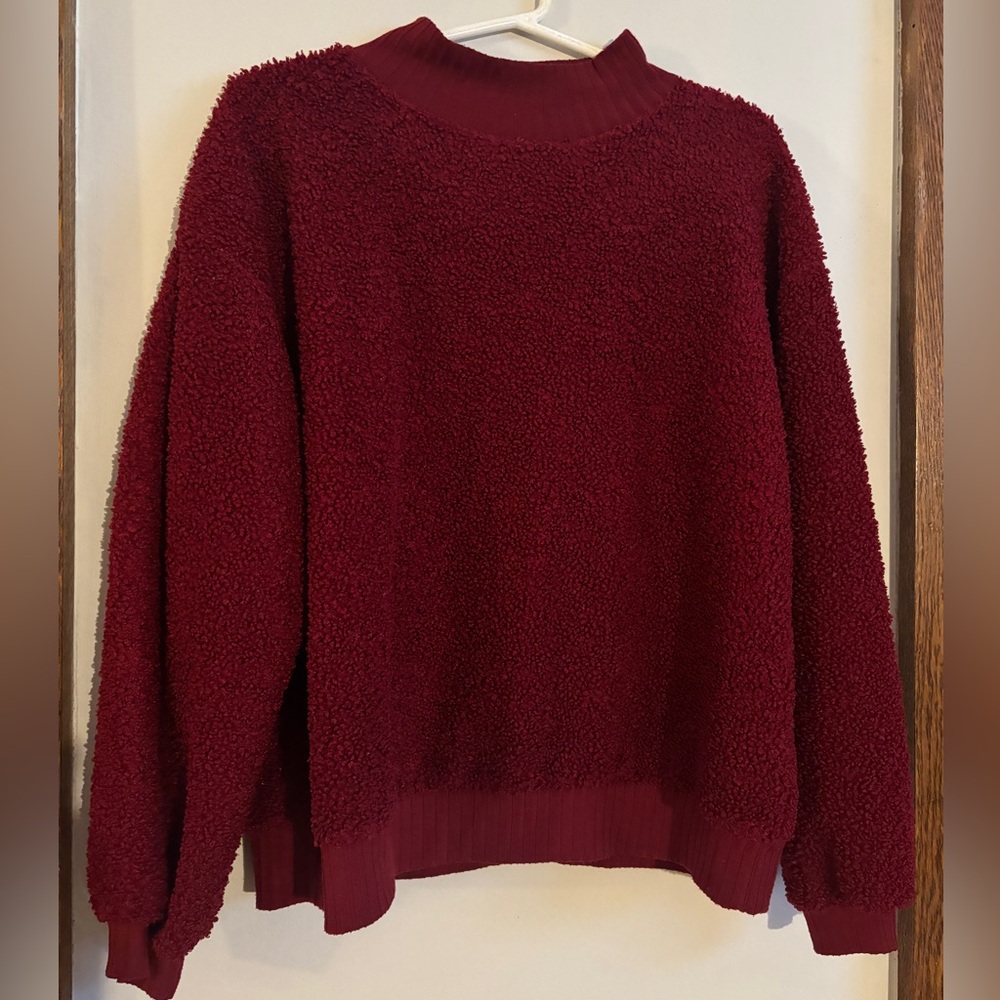Anthropologie Porridge Brynne Sherpa Red Sweatshirt Medium